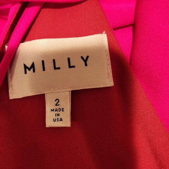 Milly hot pink size 2 dress silk blend - Picture 10 of 10